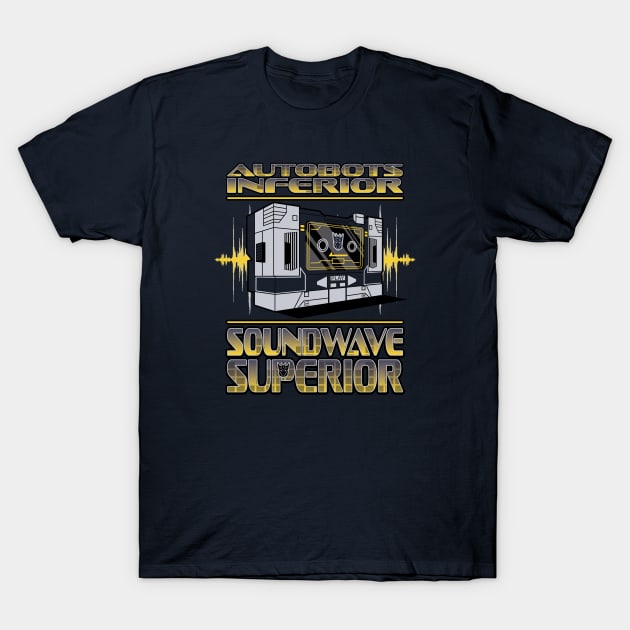 Soundwave Superior Tape Deck T-Shirt by mikerozon